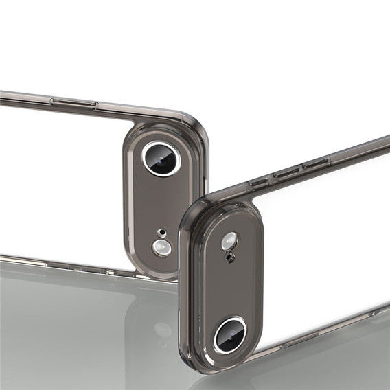 Etui do iPhone Air, silikonowe z twardym tyłem, przydymione czarne