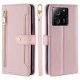 Etui z klapką do Xiaomi 13T / 13T Pro / Redmi K60 Ultra Wallet Zipper Pocket, różowe