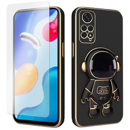 Zestaw Etui Electro do Xiaomi Redmi Note 11/11s, Astronauta, Czarne + szkło