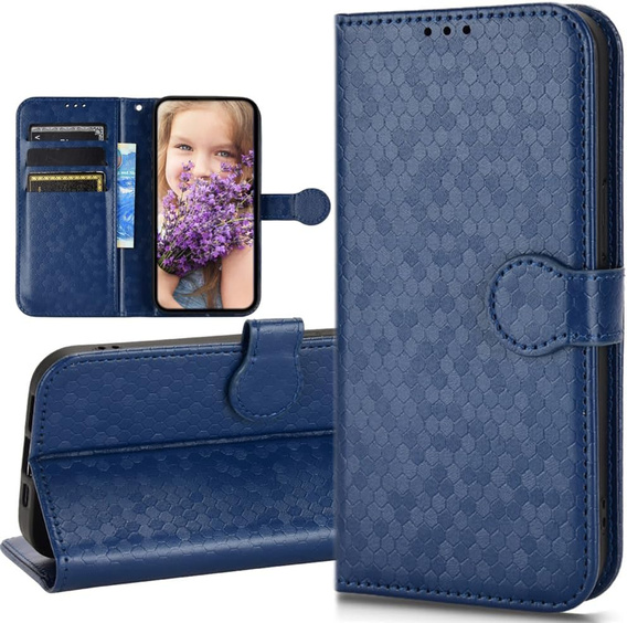 Etui z klapką do Samsung Galaxy M15 5G, Wallet Rhombus, niebieskie