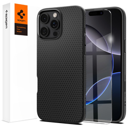 Etui Spigen Liquid Air T Mag MagSafe do iPhone 16 Pro Max – Matte Black + Szkło Hartowane 9H