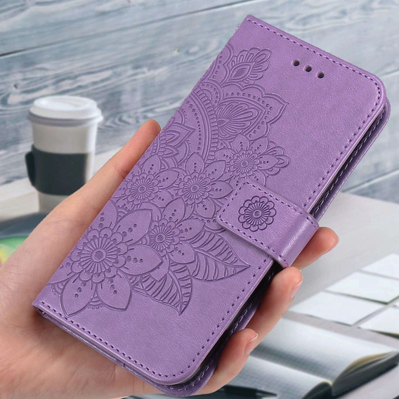 Etui z klapką do Samsung Galaxy A14 4G/5G, Mandala, fioletowe