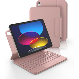 Etui z klawiaturą do iPad 11" 2025 A16 (11 gen.) / iPad 10.9" 2022 (10 gen.), Dexnor Magnetic Keyboard Touchpad, różowe