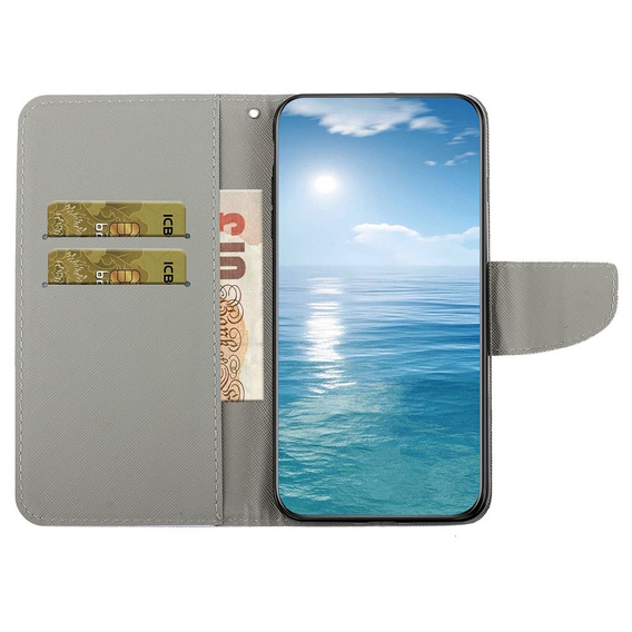 Etui z klapką do Xiaomi Redmi 13C / Poco C65, Wallet, Butterfly & Flowers fioletowe