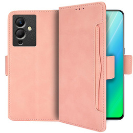 Etui z klapką do Infinix Note 12 5G, Card Slot, różowe
