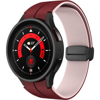 Pasek Silikonowy do Samsung Galaxy Watch 4/5/6 40/42/43/44/45/46/47mm, Bordowy / Różowy