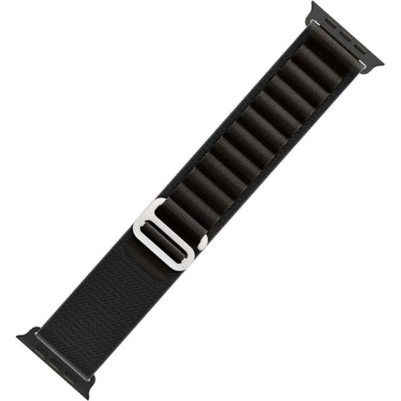 Pasek Nylonowy do Apple Watch 1/2/3/4/5/6/7/8/9/10/11/SE Ultra 1/2/3 42/44/45/46/49mm, Czarny