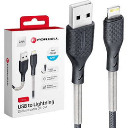 Karbonowy Kabel USB Lightning 12W do Apple CarPlay, 100cm