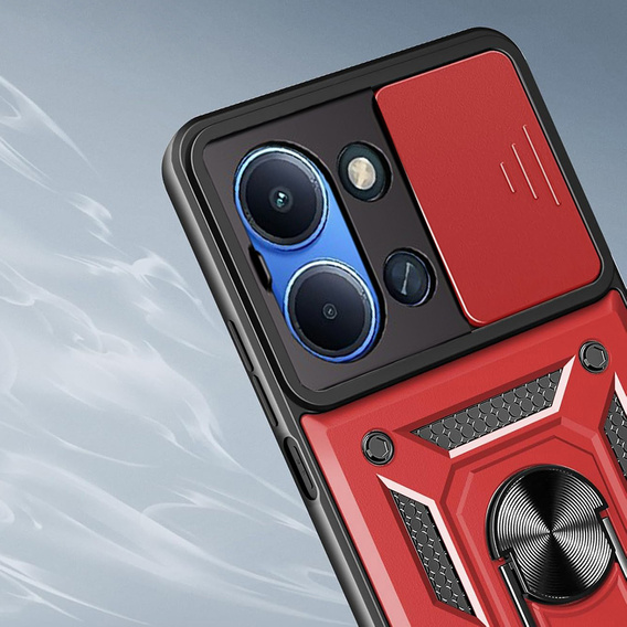 Etui pancerne do Xiaomi Redmi 15C 4G/LTE, CamShield Slide, czerwone