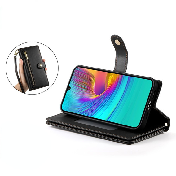 Etui z klapką do Samsung Galaxy A36 5G, Wallet Zipper Pocket, czarne