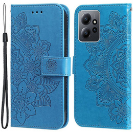 Etui z klapką do Xiaomi Redmi Note 12 4G, Mandala Flower, niebieskie