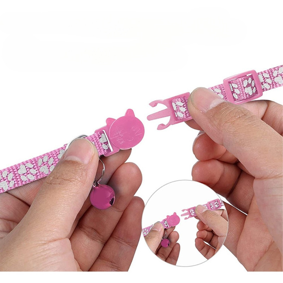 Etui Obroża nylonowa z dzwoneczkiem do Apple AirTag 2 / 1, Różowa