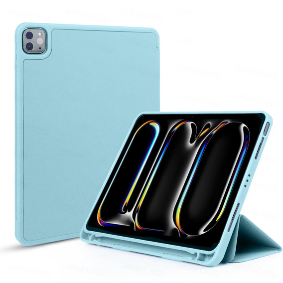 Etui do iPad Pro 11" 2024 (5 gen.), Smartcase z miejscem na rysik, niebieskie