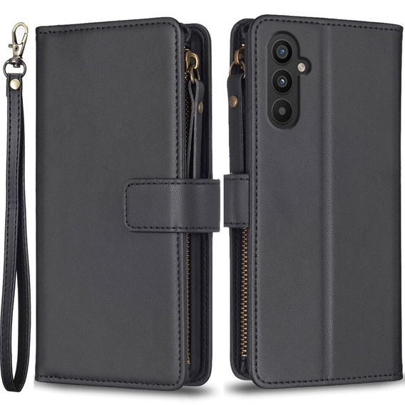 Etui z klapką do Samsung Galaxy A25 5G, Wallet Zipper Pocket, czarne