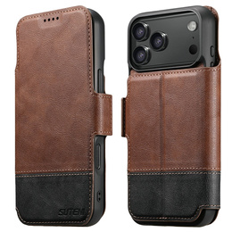 Etui z klapką 2w1 SUTENI do iPhone 17 Pro Max, do MagSafe, brązowe