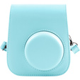 Etui do Fujifilm Instax Mini 11, skórzany pokrowiec z paskiem, niebieskie
