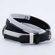Pasek Skórzany do Xiaomi Smart Band 10 / 9 / 8, Czarny/Biały