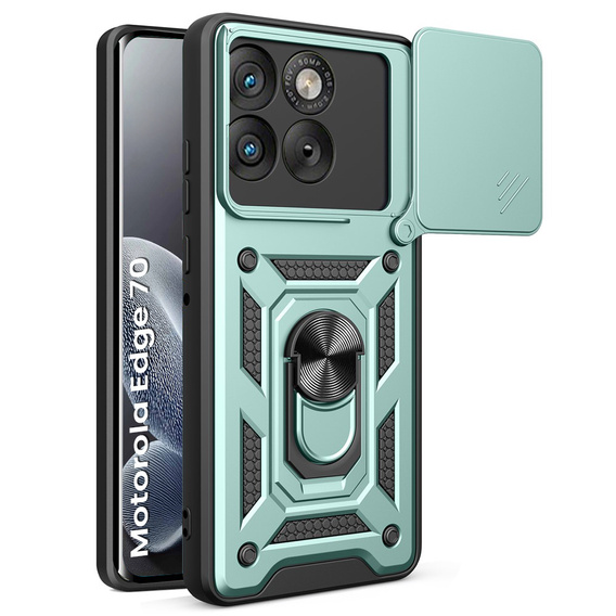 Etui pancerne do Motorola Edge 70, CamShield Slide, zielone