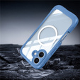 Etui do iPhone 17, Shockproof, ze szkłem, do MagSafe, niebieskie