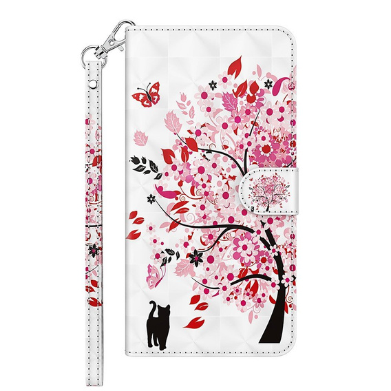 Etui Wallet do Xiaomi Redmi Note 10/10S, Light Spots Decor, Cat and Tree