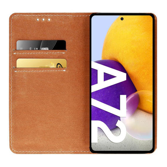 Skórzane Etui Wallet do Samsung Galaxy A72 5G / A72 LTE, Black