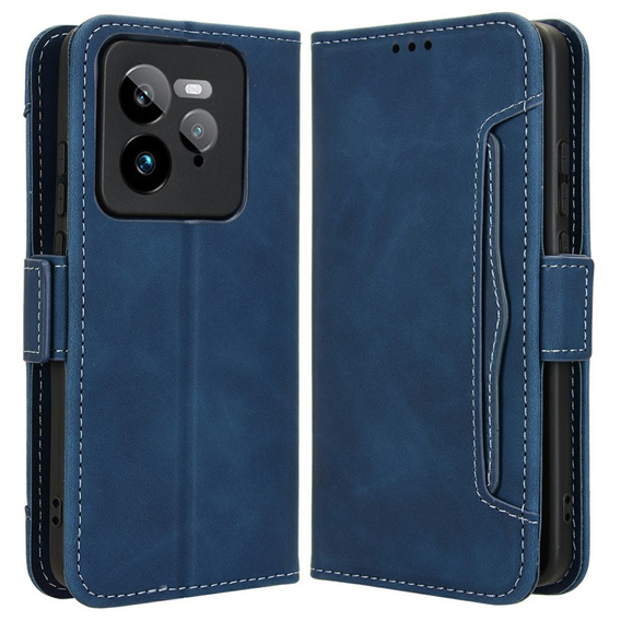 Etui z klapką do Realme GT 7 Pro, Card Slot, granatowe