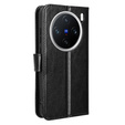 Etui z klapką do Vivo X200 Pro 5G, Crazy Horse Wallet, czarne