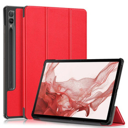 Etui do Samsung Galaxy Tab S9 Plus, Smartcase z miejscem na rysik, czerwone
