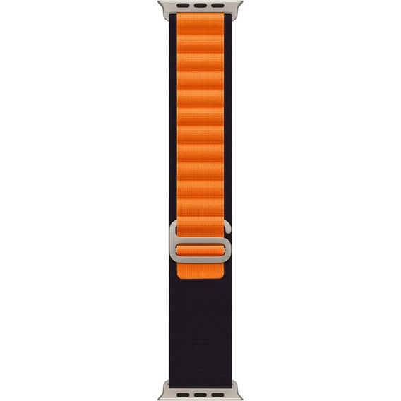 Pasek Nylonowy do Apple Watch 1/2/3/4/5/6/7/8/9/10/11/SE Ultra 1/2/3 42/44/45/46/49mm, Czarny / Pomarańczowy