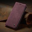 Etui CASEME do Xiaomi Redmi Note 10 / 10S, Leather Wallet Case, bordowe