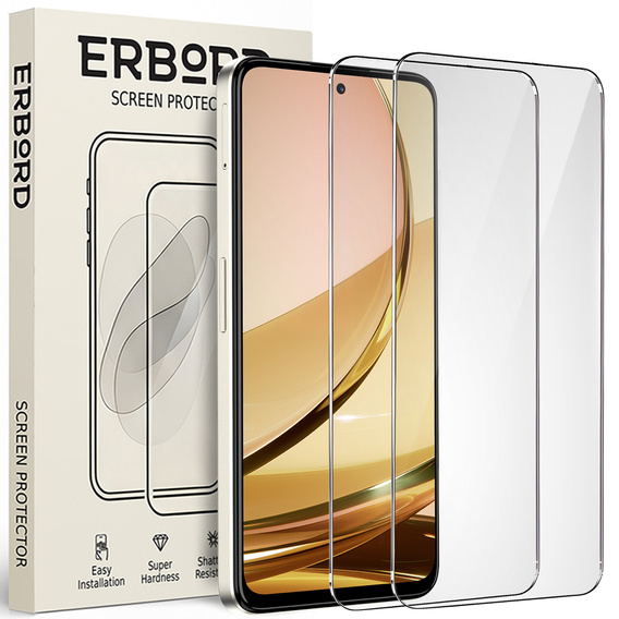 2x Szkło Hartowane do Nubia Focus Pro 5G, ERBORD 9H Hard Glass, szybka
