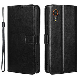 Etui z klapką do Samsung Galaxy Xcover 7, Crazy Horse Wallet, czarne