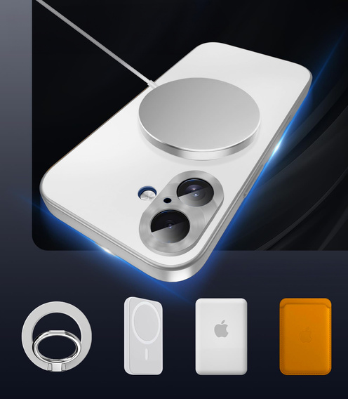 Etui do iPhone 17, ze szkłem prywatyzującym, do MagSafe – srebrne