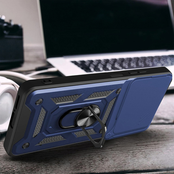 Etui pancerne do Honor 400 Pro 5G, CamShield Slide, niebieskie