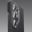 Etui BENKS Kevlar do Samsung Galaxy S25, Carbon Fiber 600D 0043, do MagSafe, czarne