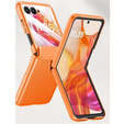 Etui do Motorola Razr 50 Ultra, Slim Leather, ze szkłem, pomarańczowe