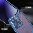 Etui do iPhone 14 Pro, ERBORD Impact Guard, do MagSafe, niebieskie