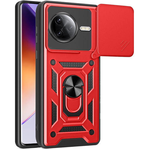Etui pancerne do Xiaomi Poco F7 Pro, CamShield Slide, czerwone