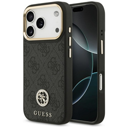 Etui GUESS do iPhone 17 Pro, 4G Strass Logo, do MagSafe, czarne