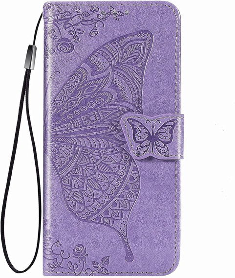Etui z klapką do Infinix Hot 50 4G, Butterfly, fioletowe