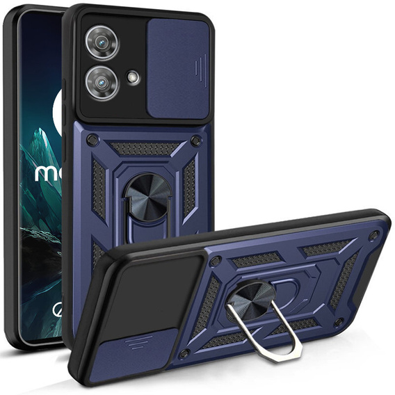 Etui pancerne do Motorola Edge 40 Neo, CamShield Slide, niebieskie