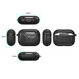 Etui do AirPods Pro 3 z fakturą włókna węglowego, z karabińczykiem - czarne