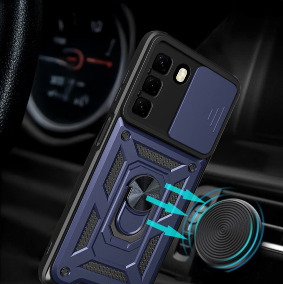 Etui pancerne do Infinix Hot 50 Pro 4G, CamShield Slide, niebieskie