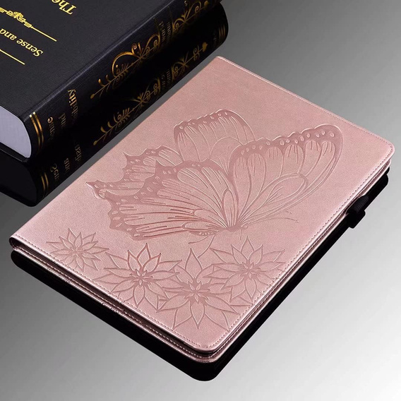 Etui do Samsung Galaxy Tab S10 Lite / S10 FE / S9 FE, Wallet Pen Slot, butterflies, Różowe
