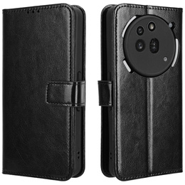 Etui z klapką do Nothing Phone 3A Pro, Crazy Horse Wallet, czarne