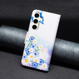 Etui z klapką do Samsung Galaxy S23 FE, Wallet, Butterfly & Flowers białe