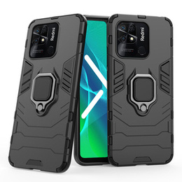 Etui do Xiaomi Redmi 10C, Kickstand Ring, czarne