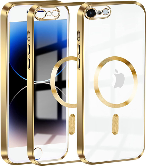 Etui do iPhone 7 Plus / 8 Plus, Electro MagSafe, złote + Szkło na ekran