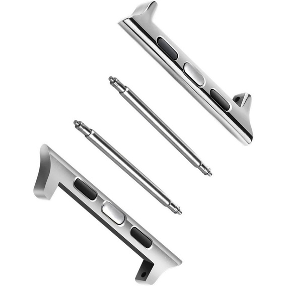 Zapięcie ze stali nierdzewnej do zegarka Apple Watch 1/2/3/4/5/6/7/8/9/10/11/SE Ultra 1/2/3 42/44/45/46/49mm, Silver