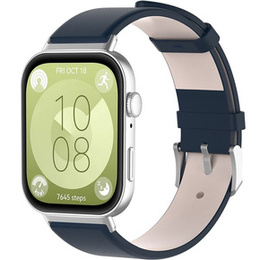 Pasek Skórzany do Huawei Watch Fit 4 / 4 Pro / 3, Granatowy